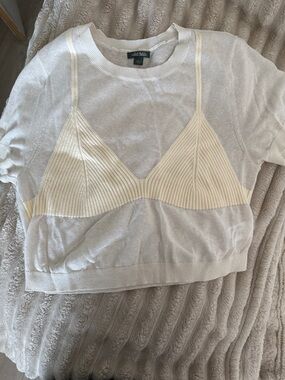 Wild fable Cream Layered Knit Cami Sweater